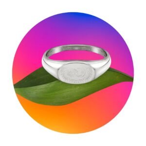 Ring RVS met gegraveerde zon & maan