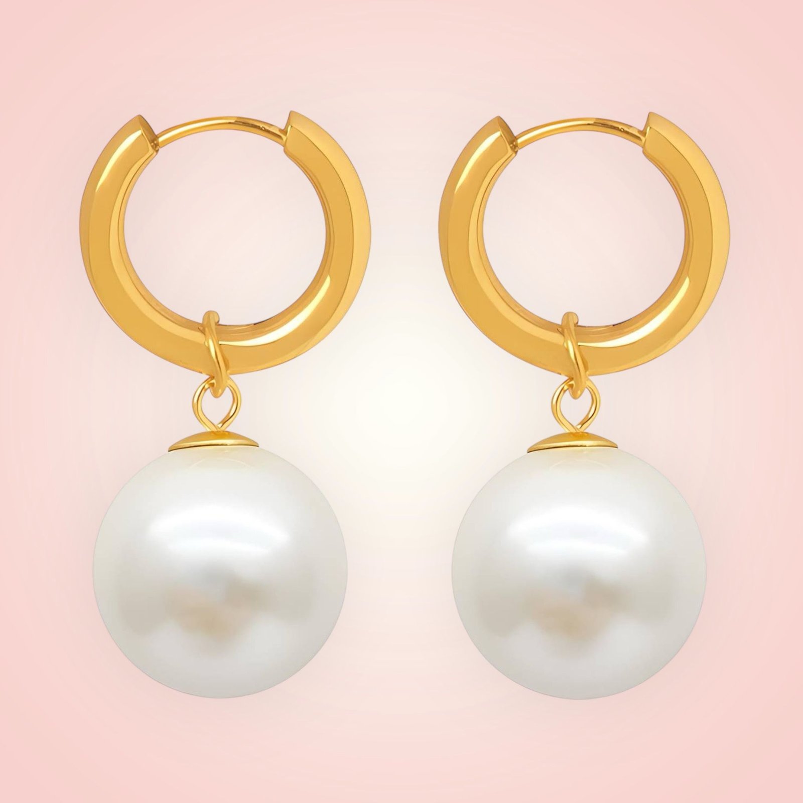Oorbellen Parel 18 K gold plated Stainless Steel