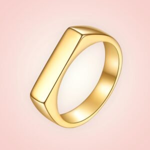 Prachtige moderne ring, RVS 18K goldplated