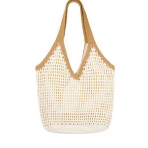 Functionele gehaakte tas, Offwhite/bruin