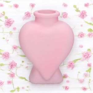 Een lief hart vaasje in roze