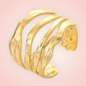 Ring opengewerkt, 18 K gold plated Stainless Steel