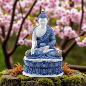Prachtig Delftsblauw Like Boeddha beeld LOTUS