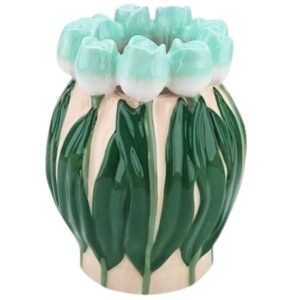 Vaas met tulpen design, Housevitamin, 18 cm