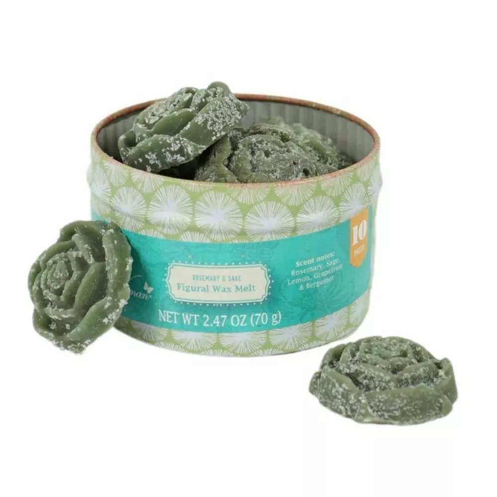Wax Melts bloemen in Vintage blikje, voor aromabranders - Afbeelding 3