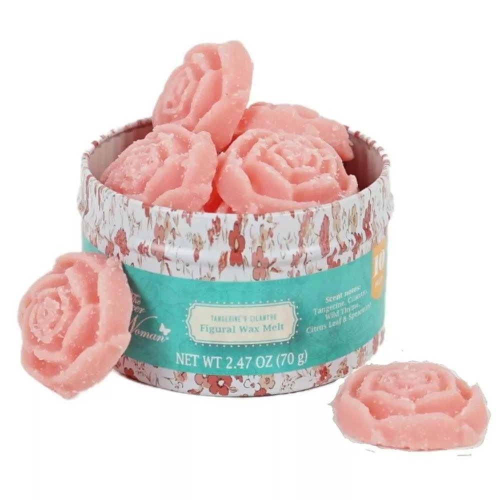 Wax Melts bloemen in Vintage blikje, voor aromabranders - Afbeelding 2