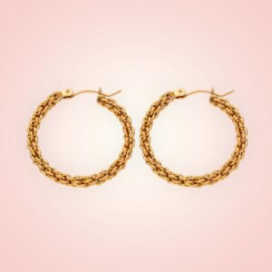 Oorbellen Creolen, 18 K gold plated Stainless Steel