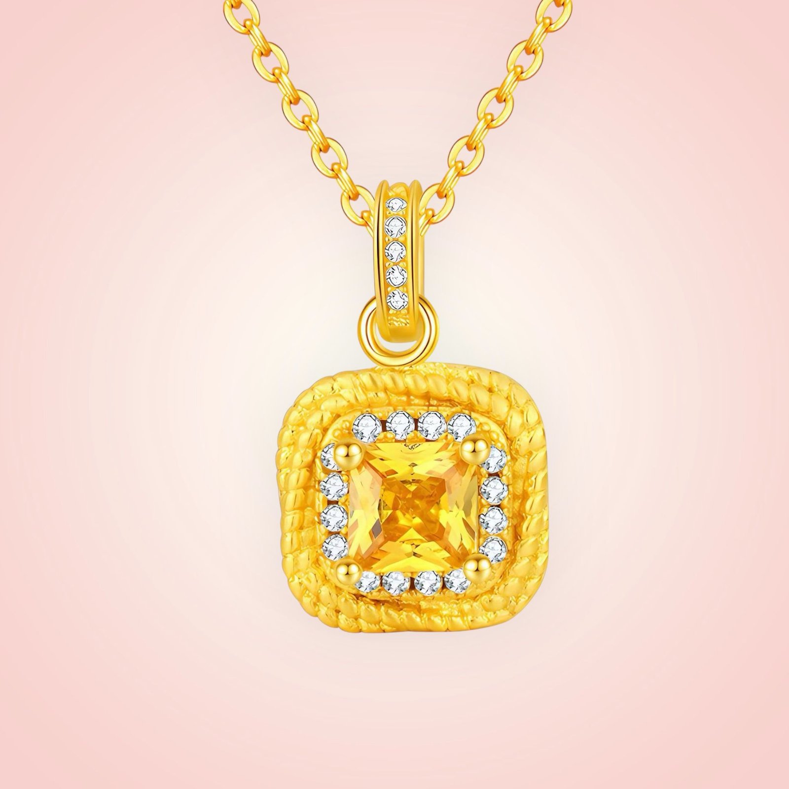 Mooie halsketting met bedel, RVS en 18K goldplated