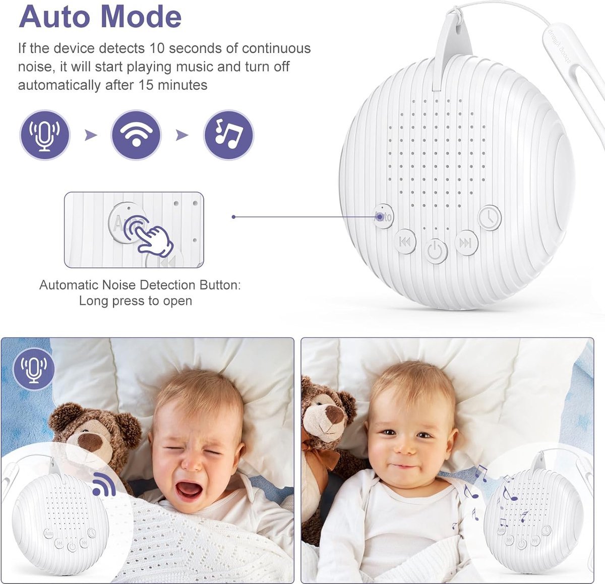 Portable white noise sleep machine BABY - Afbeelding 5