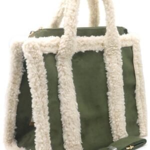 Mooie heerlijk ruime Faux Fur shopper groen