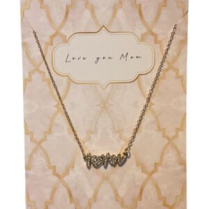 Kaart Love you Mom met een RVS ketting met hangertje