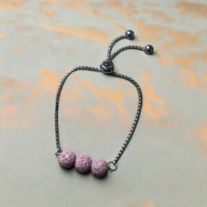RVS armband met Lavasteen/Pelelith